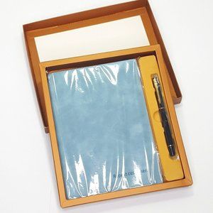 Notebook & Diary w/Pen, Faux Leather, 192 Pages, 6X8" Sheets, Color: Lake Blue.